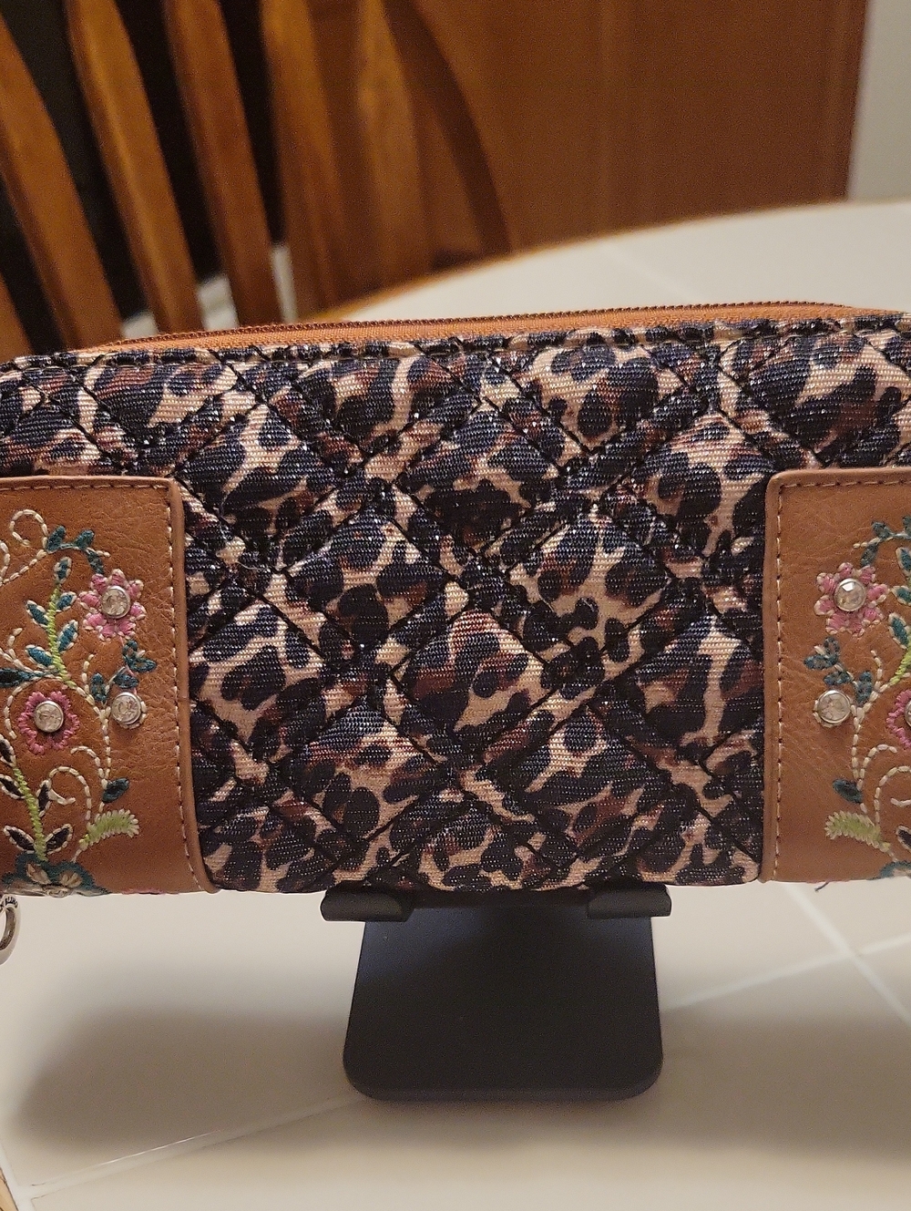 Animal Print Wallet With FLOWER desin